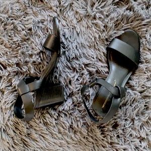 INTERNATIONALLY Blank Black Slingback Platforms Sandals
